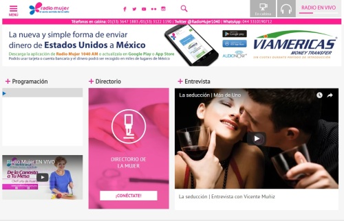 Promomedios website Radio Mujer